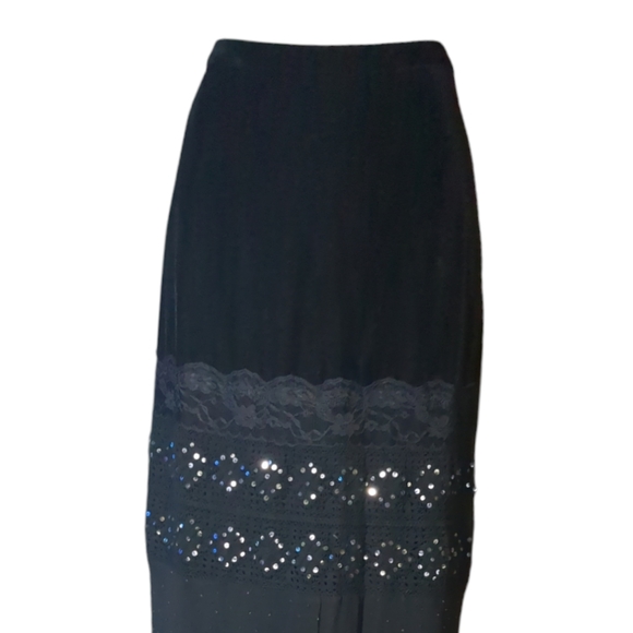Michelle Antonelli Luxury Black Embellished Maxi Skirt Size M. - Picture 10 of 16